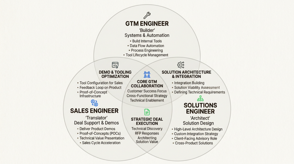 GTM Engineer vs Sales Engineer vs Solutions Engineer